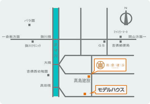 高島建設の地図